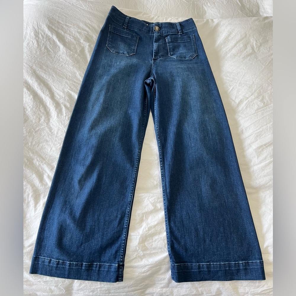 PILCRO Anthropologie | Women’s SZ 29 | The Skipper Cropped Wide Leg Blue Jeans